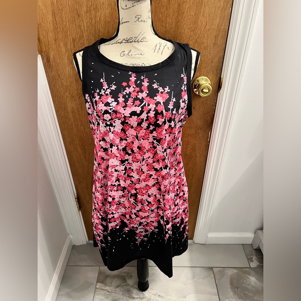 Beach Boho Sleeveless Vintage Floral Flowy Pocket Tshirt Tank Sundresses